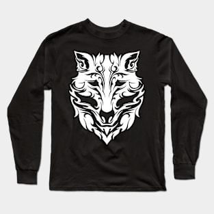 Tribal White Wolf Long Sleeve T-Shirt